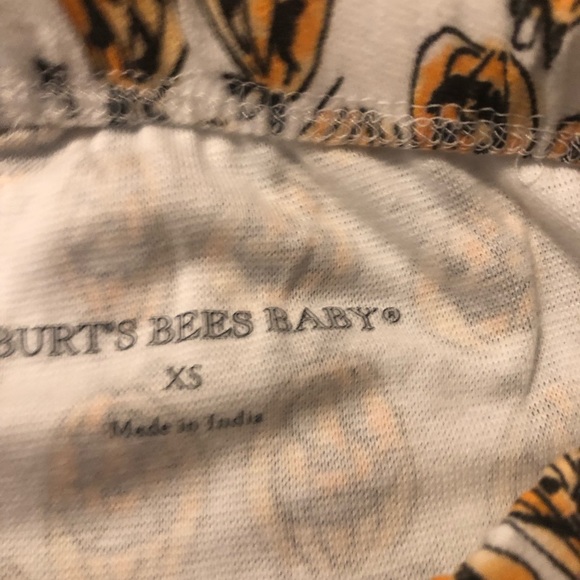 NWT Burt’s Bee Baby Heather Gray & Orange Squash Goals Organic Cotton PJ Set - Picture 4 of 10